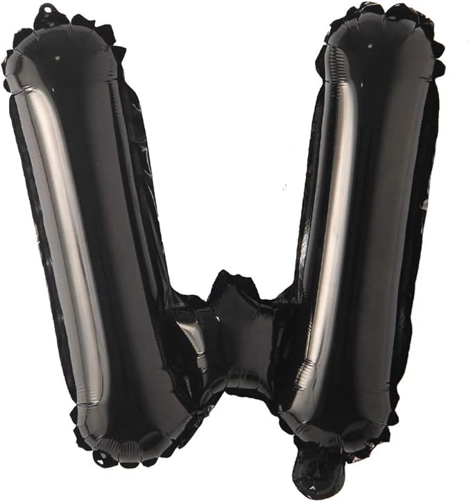 Black 28 inch Letter Balloons Alphabet Number Balloons Foil Mylar Party Wedding Bachelorette Birthday Bridal Baby Shower Graduation Anniversary Celebration Decoration (Can not Float) (28 inch Black W)