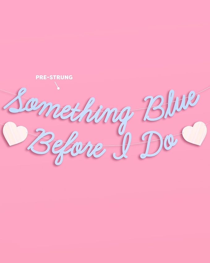xo, Fetti Something Blue Before I Do Banner - Matte Blue | 5.5 Ft. | Bachelorette Decorations, Engagement Party Sign, Proposal Background, Bach Heart Supplies