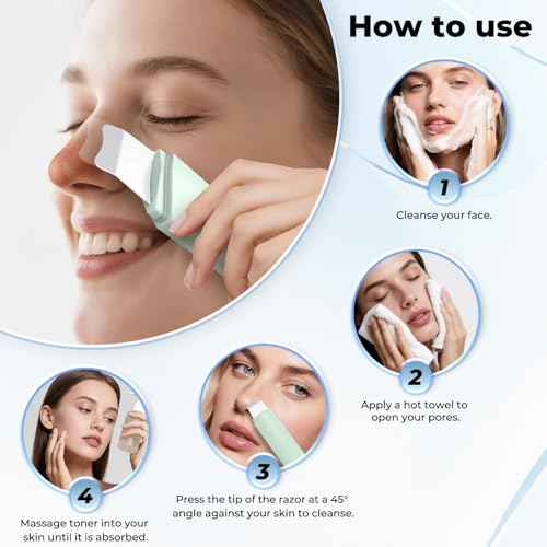 Blackhead Remover Tool Face Scrubber: PETYDOOT Double-Headed Face Spatula Skin Scrubber, Nose Pore Cleaner Blackhead Remover for Facial Deep Cleansing Skin Care Tool for Men & Women (Green)
