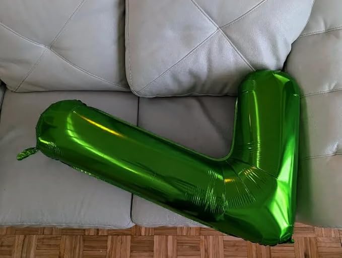 Green Number 7 Balloon 40 Inch, 7 Balloon Number, 7th Birthday Decorations, Green Party Supplies for Boys Girls