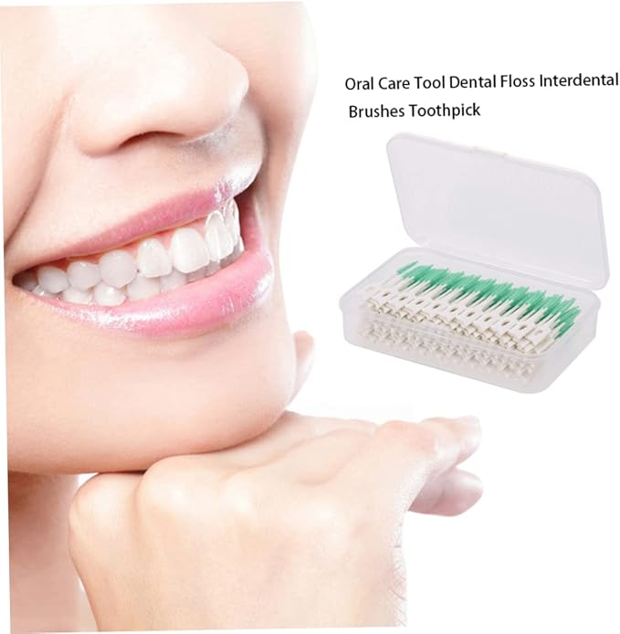 Interdental Brushes Ultra Tight Disposable Tooth Cleaner Brushes Silicone Toothpick Brush for Interdental Spaces Green 160Pcs/Box