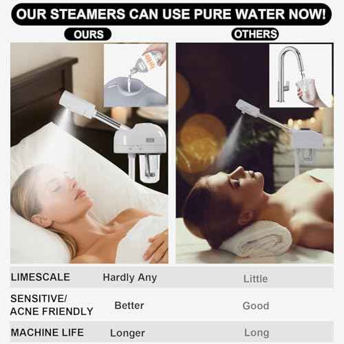 Stand Professional Ozone Facial Steamer with Touch Control, Adjustable Height & Rolling Base, 360¡Æ Rotatable Nozzle, Hot Mist Function, Use for Home, Salon SPA (White)