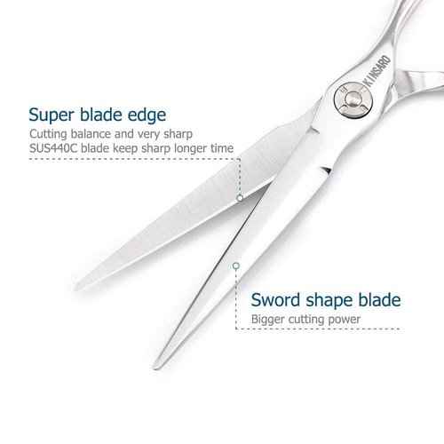 5.5 INCH Barber Hair Scissors Hair Cutting Shears and 6 INCH Hair Thinning Scissors Professional 440C Kinsaro