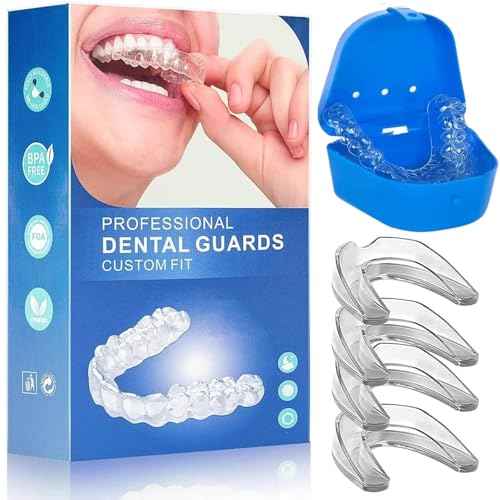 Mouth Guard for Clenching Teeth at Night, Night Guards for Teeth Grinding, Mouth Guard for Grinding Teeth at Night, Reusable Teeth Grinding Mouth Guard, Mouthguards for Grinding of Teeth (4 Piece Set)