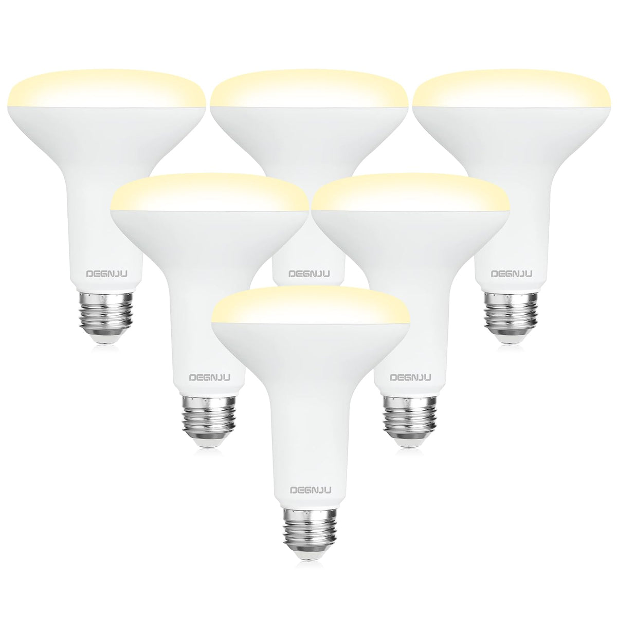 DEGNJU BR30 LED Bulb, Dimmable Flood Lights Indoor CRI80 7W Equivalent 65W 2700K Soft White 650 Lumens, 15000 Lifetime Hours Recessed Light Bulbs, Interior E26 Base LED Can Light Bulbs, 6 Pack
