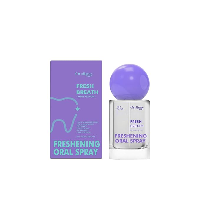 Long-Lasting Fresh Breath Oral Spray with Natural Menthol and Xylitol, Mint Flavored for Anytime Use, 20ml / 0.68 Fl Oz