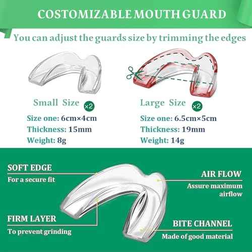 Mouth Guard for Clenching Teeth at Night, 4 Pack Night Guards for Teeth Grinding, Reusable Teeth Grinding Mouth Guard, Mouthguards for Grinding of Teeth