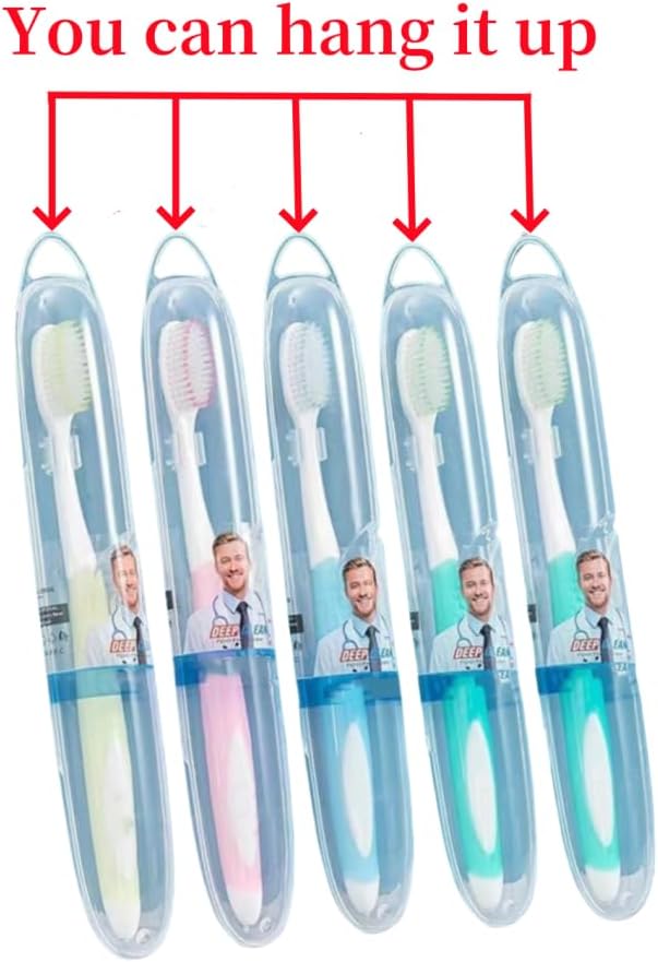 Soft-bristled Toothbrush‌ (Regular Size Head) with Box,Designed with Cone-Shaped bristles for periodontal Disease,Suitable for Sensitive Teeth and Gum Recession【Colors Vary, 4 Count】
