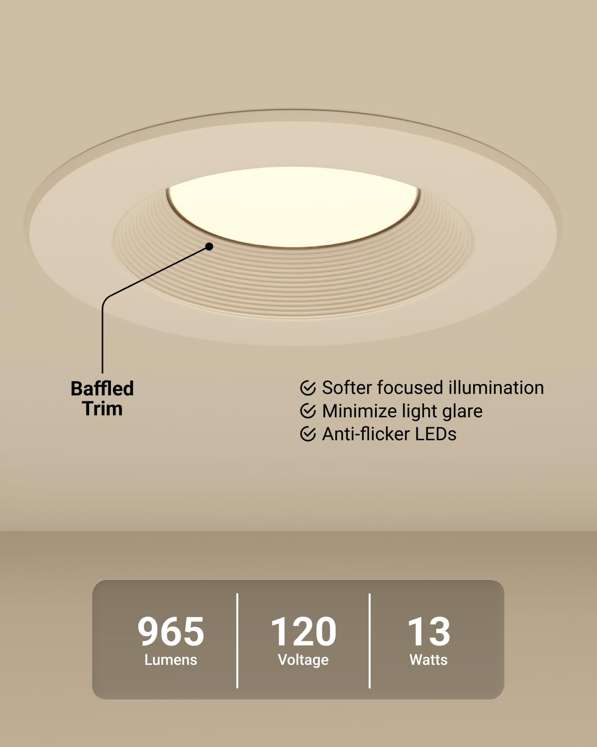 Sunco 12 Pack 6 Inch Retrofit LED Recessed Lights, 5CCT, 13W=100W Dimmable