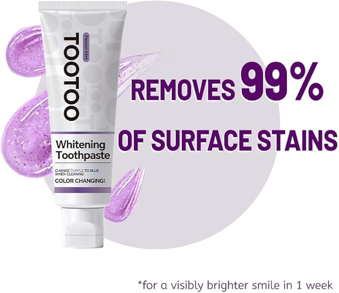 TooToo Niacinamide Whitening Toothpaste – Natural Toothpaste Fluoride Free for Stain Removal, Enamel Safe Fluoride Free for Adult Fresh Breath, 4.2oz