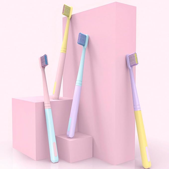 HAPINARY Soft Bristle Toothbrush for Adults 8pcs Travel Toothbrush Set, Small Head Portable Oral Care Brush with Soft Nylon Bristles, Household Tooth Cleaning Tool Suitable for Travel and