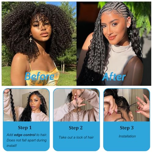 Human Braiding Hair Boho Braids Human Hair 110g 26 Inch Deep Water Wave Bulk Human Hair for Braiding No Weft Bundle 12A Brazilian Virgin Curly Hair Extensions Wet and Wavy Human Braiding Hair