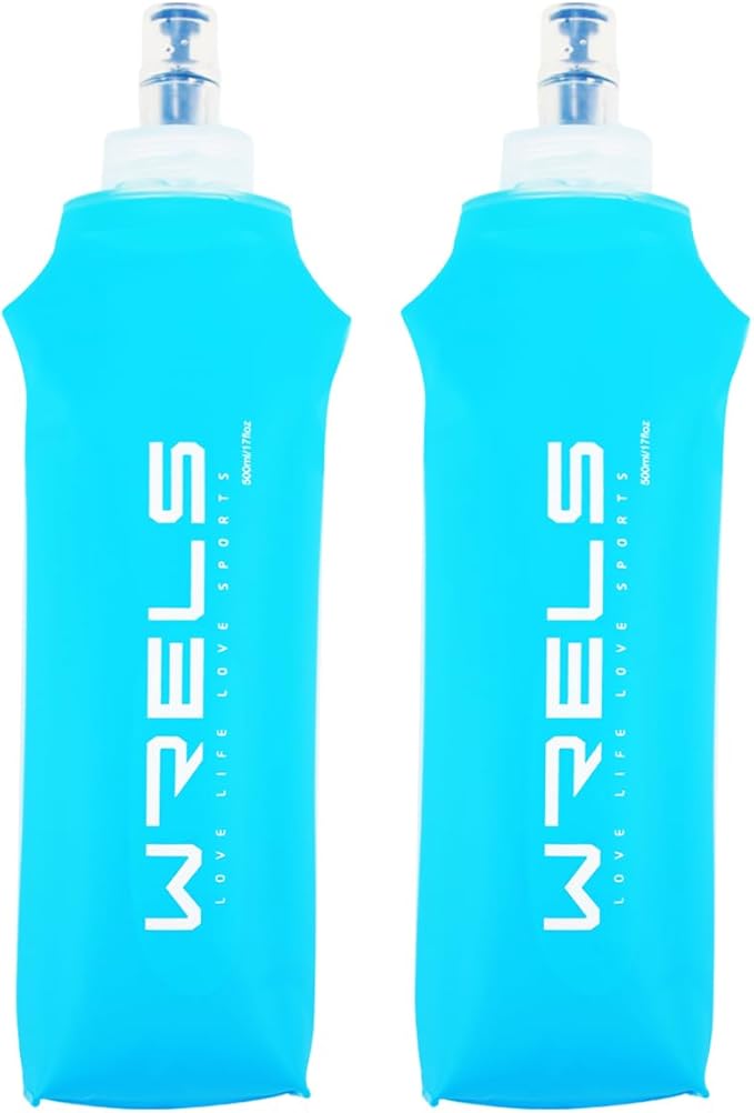 Folding Soft Flask Portable Collapsible Running Lightweight Water Bottle for Outdoor Sports,Travel with Mouthpeice Cover