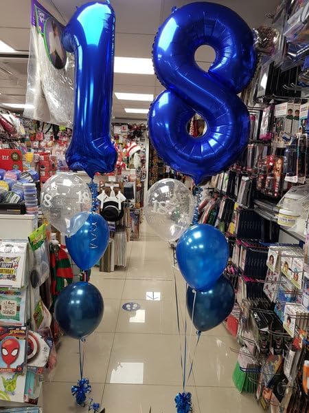 Night Blue Number 8 Balloon 40 Inch, 8 Balloon Number, 8th Birthday Decorations, Night Blue Party Supplies for Boys Girls
