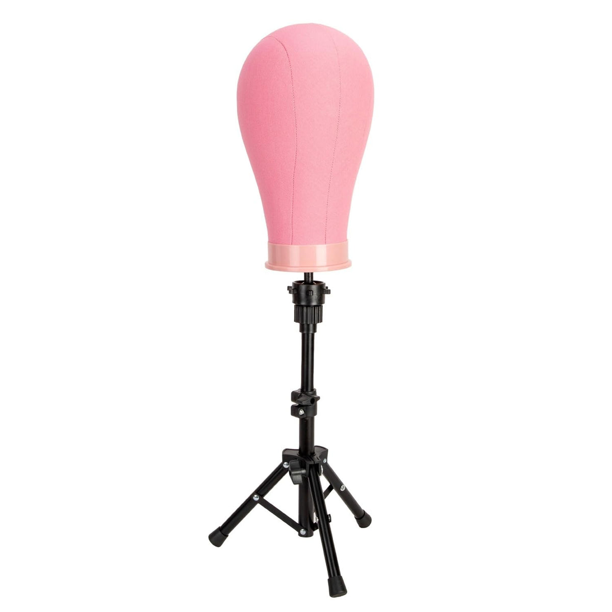 koskusder 22 Inch Wig Head Canvas Head with Stand Cork Canvas Mannequin Head with Wig Head Stand Manikin Head Block Set for Wigs Trimming Making Display with T Pins Set (Pink)