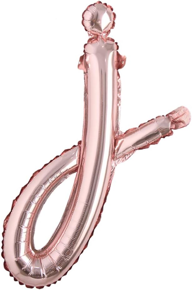 18 Inch Rose Gold Happy Birthday Balloons - Lowercase Letters Handwriting Style, Birthday Party Decoration