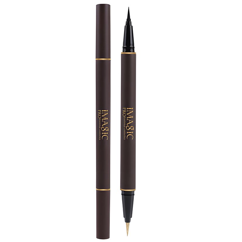 Wismee Double Head Eyeliner Pen, Waterproof Liquid Eyeliner, Long-Lasting, High-Pigmented Liner, Vegan & Cruelty-Free, Black & Gold
