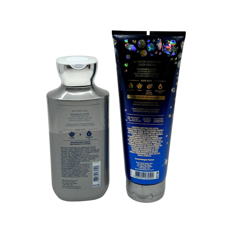 Bath & Body Works DREAM BRIGHT 2-piece Gift Set with a Blue Bow for Holidays & Gifts - Shower Gel 10oz & Body Cream 8 oz