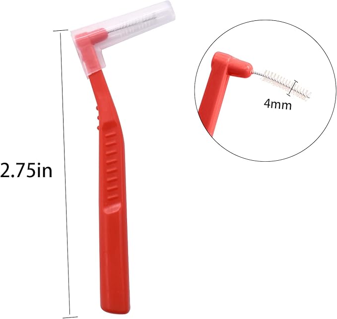 Angzhili 25 Pcs Interdental Angle Brushes, Reusable Dental Cleaners, Oral Hygiene Brush, Toothpick Floss for Braces, Tooth Cleaning Tool (Multi-Colored)