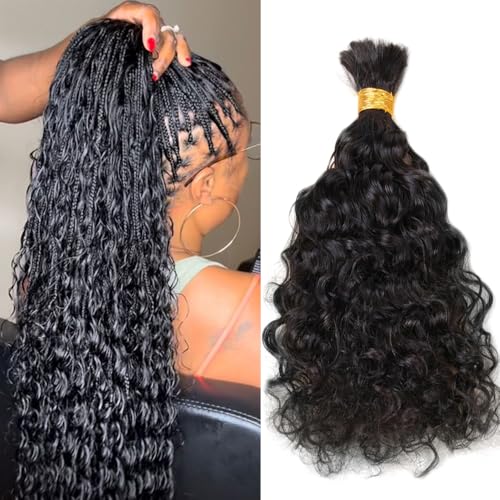 Brazilian Loose Curly Hair Bulk Human Hair Bulk For Braiding No Weft Full End Braids Remy Hair Weaving Extensions Natural Black Color 22 Inch 100g