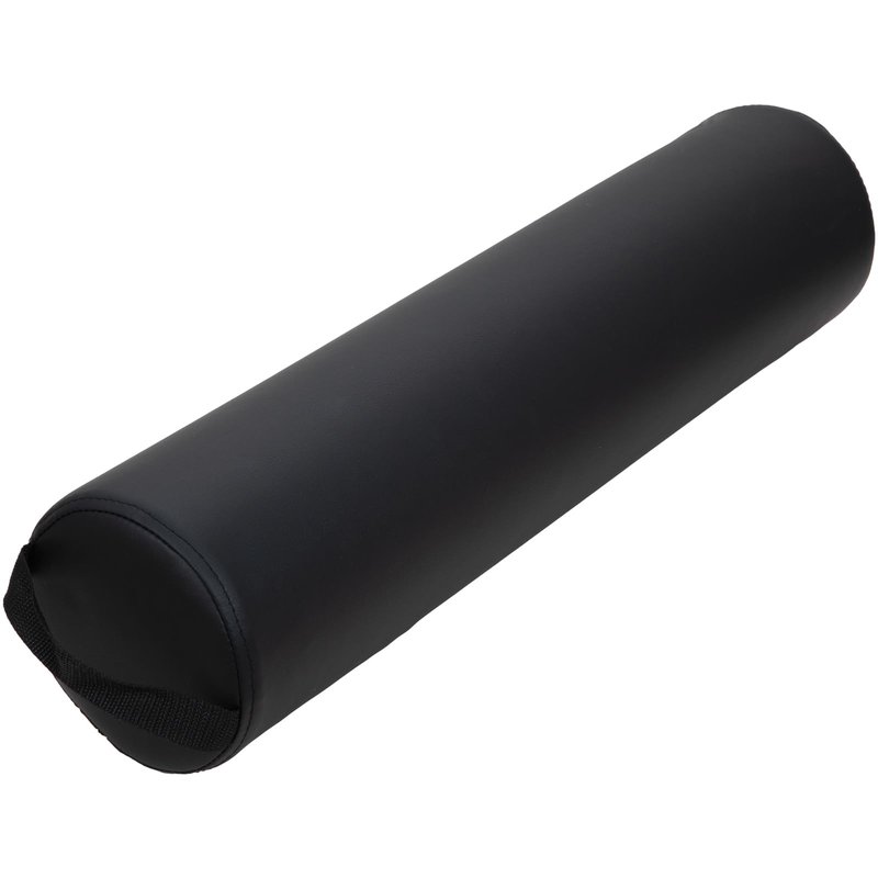 ForPro Full Round Bolster Pillow, Black, Oil and Stain-Resistant, for Massage and Yoga, 6” R x 26” L