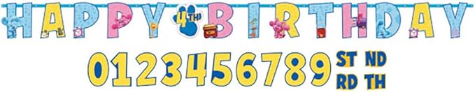 Jumbo Add-An-Age Letter Banner (10.5' x 10") - Pack Of 1 - Multicolor Customizable Birthday Celebration Decoration, Blues Clues