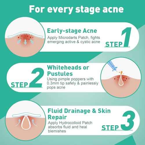 3-Step Microdart Pimple Patches Set ? 83 Count, including 9 Microdarts Pimple Patches, 50 Pimple Poppers, and 24 Hydrocolloid Patches