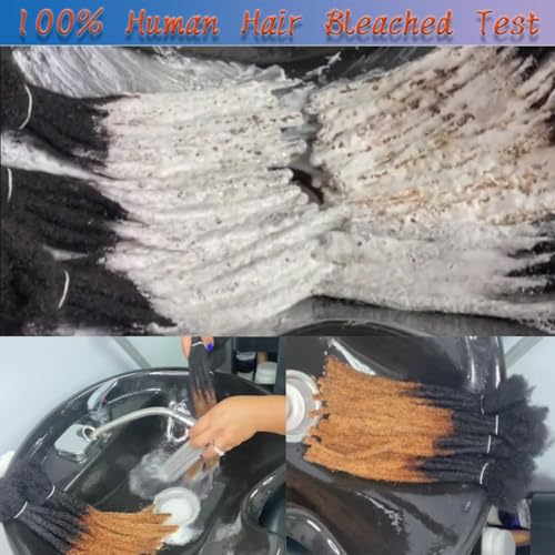 0.8cm Human Hair Locs Extensions 8 Inch 60 Str Loc Extension Black 100% FUll Handmade Human Hair Dreadlock Extension for Woman/Man/Kids Human Hair Locks Can be Curly and Dyed