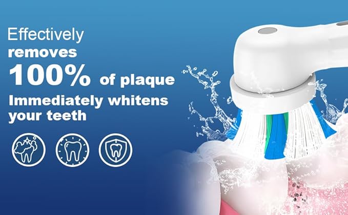 iO Replacement Heads Compatible with Oral B iO 2/3/4/5/6/7/8/9/10/Deep Clean Series Electric Toothbrush, IO Toothbrush Heads, Brush Heads with Medium-Hard bristles Care Your Teeth (6 Black/White)