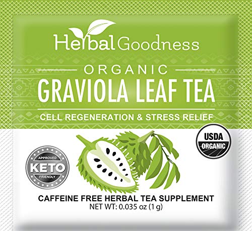 Graviola Leaf Tea - 144 Tea Bags - Hojas De Guanabana Organica Tea, Pure Organic Soursop Leaves, Rich In Antioxidant, Perfect For Immune Health, Digestion, Cell Regeneration & Heart Health - 6 Pack