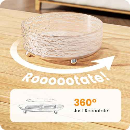 A-LUGEI ¡¼Crystal Design¡½ ??" Perfume Organizer,¡¼360¡Æ Rotating¡½ Vanity Organizer, Bathroom Organizers and Storage, Makeup Organizer for Skincare Cosmetic Lazy Susan Dresser Decor¡¼Water Ripple¡½