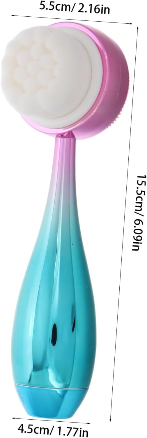 Dual-Sided Face Cleaning Brush Manual Silicone Facial Brush for Skin Exfoliating Face Scrubber Lip Scrubber Facial Cleansing Tools Travel-Friendly