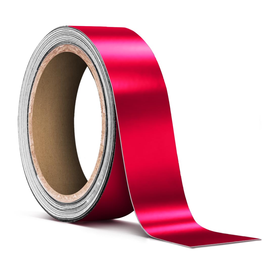 VViViD Satin Pink Magenta Metallic Chrome Pinstripe Vinyl Tape Roll (1    x 25ft)
