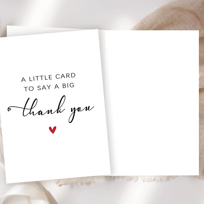 Simple Thank You Card Gifts for Men Women, Appreciation Gifts for Teacher Boss, A Little Card to Say A Big Thank You