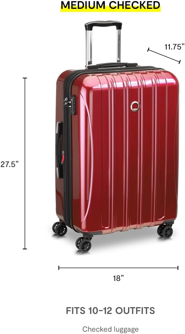 DELSEY PARIS Helium Aero Hardside Expandable Luggage with Spinner Wheels, Orion Blue, Checked-Medium 24 Inch