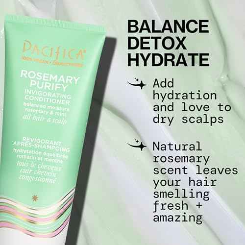 Pacifica Shampoo & Conditioner Set ? Rosemary Purify Invigorating Set with Cooling Mint for Clarifying and Detoxing, Sulfate-Free, Vegan & Cruelty-Free, 12 oz & 8 oz (Set of 2)