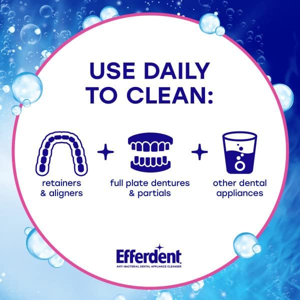 Efferdent Retainer & Denture Cleaner Tablets, Complete Clean, 44 Count, (Pack of 3)