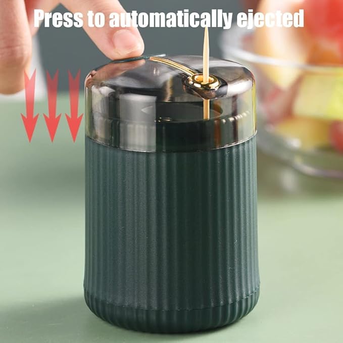 Portable Floss Dispenser with 100 Pcs Dental Floss, Dental Floss Dispenser Dental Floss Picks Case,Portable Automatic Floss Dispenser Floss Organizer Travel Floss Case (Dark Green+Light Green)