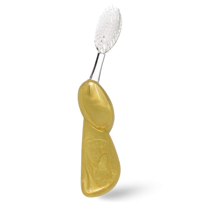 RADIUS Big Brush with Replaceable Head BPA Free & ADA Accepted Toothbrush Designed to Improve Gum Health & Reduce Gum Issues - Right Hand - Gold - Pack of 1