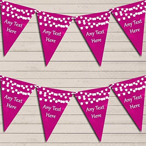 Hot Pink Watercolour Lights Personalized Birthday Party Bunting - Hanging Party Decoration - Birthday Party Banner Garland | Decorative Party Supplies