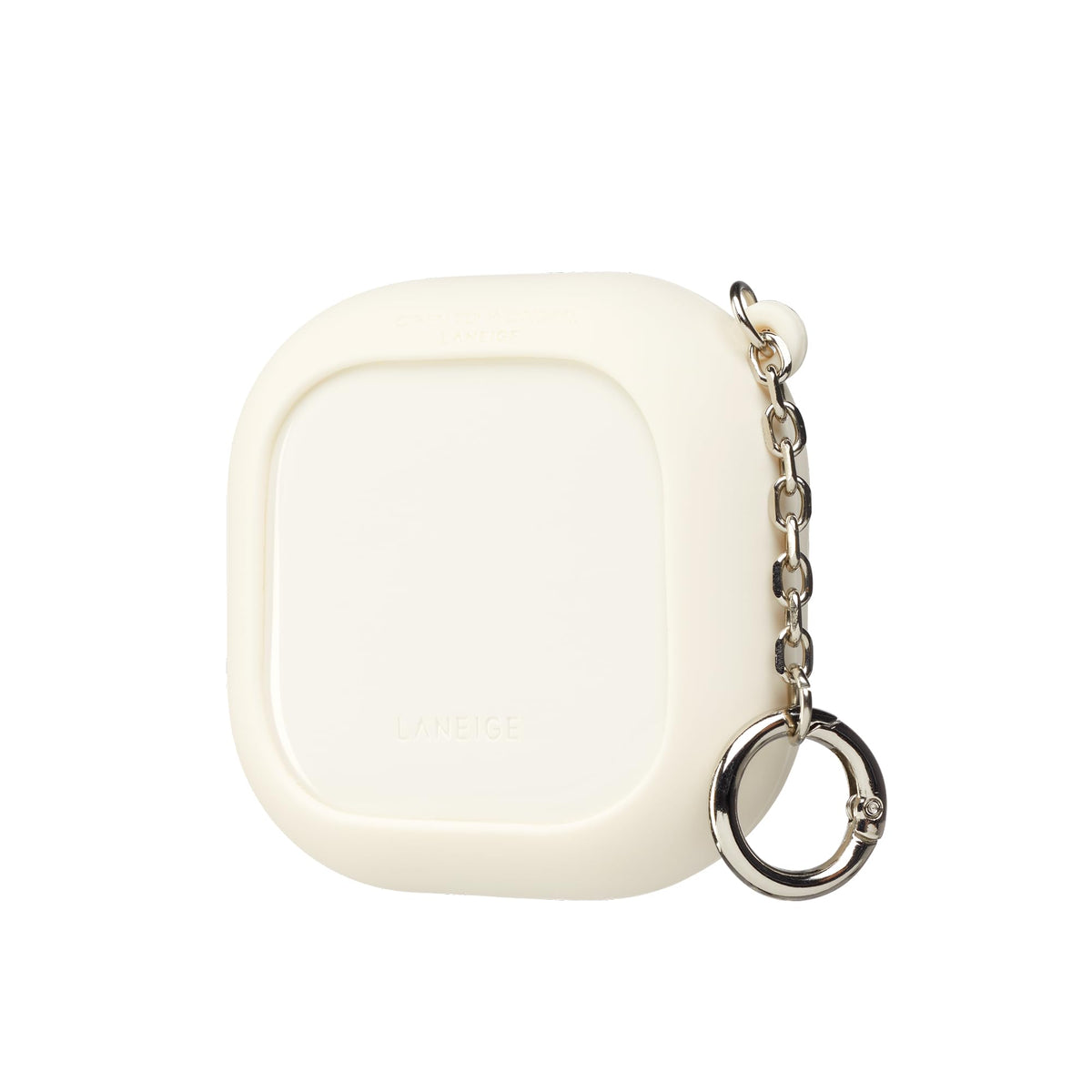 LANEIGE Neo Powder Keychain: Travel-Friendly Silicone Sleeve & Silver Ring for On-the-Go Touch Ups