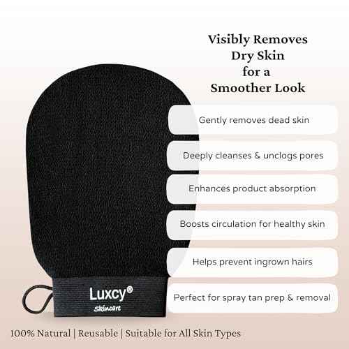 Premium Korean Exfoliating Mitt & Body Scrubber Glove, Viscose Fiber Dead Skin Remover for Smooth, Radiant Skin, Shower Skincare, Keratosis Pilaris Treatment & Self-Tan Prep (1 Pack)