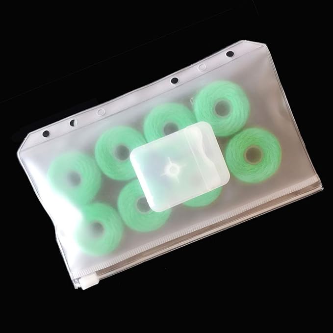 8Pcs/Pack Dental Flosser Mint Flavor Dental Floss Built-in Spool Flat Wire Replacement Core Dental Floss 50M Each(Comes with A Box for Easy Carrying) (Green)