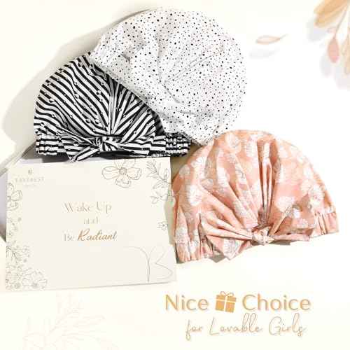 Yanibest Shower Cap for Women Reusable Waterproof, Adjustable Non-Slip Shower Hair Cap, Washable Bath Hat for Long Hair