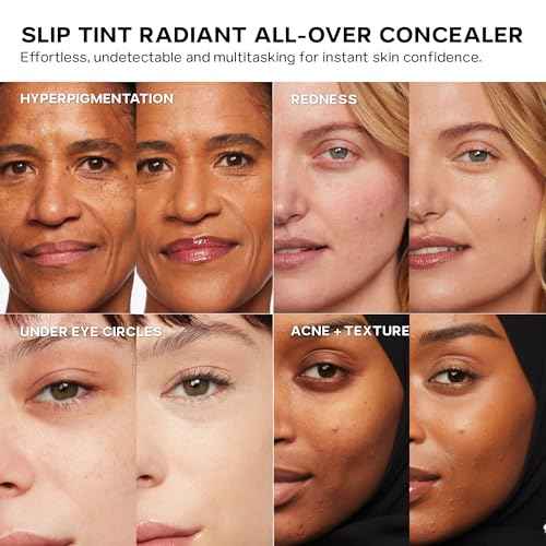 Saie Slip Tint Radiant Cream Concealer & All-Over Face Makeup - Concealer for Dark Circles, Redness & Blemishes - Lightweight Makeup Made with Hydrating Hyaluronic Acid - Shade 6 (0.17 oz)