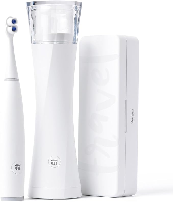 SuperMouth ULTIM8 SmartBrush™ System – Electric Toothbrush with Patented SuperBristles®, Sanitizing SmartHub®, Travel SmartCase®, Dual Sonic Modes, and Pressure Sensor – White
