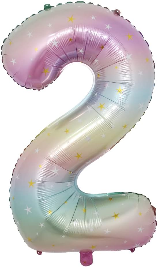 40 inch Rainbow Star Gradient Colorful Big Size Number Foil Helium Balloons Birthday Party Celebration Decoration Large globos (40 inch Rainbow Star 2)