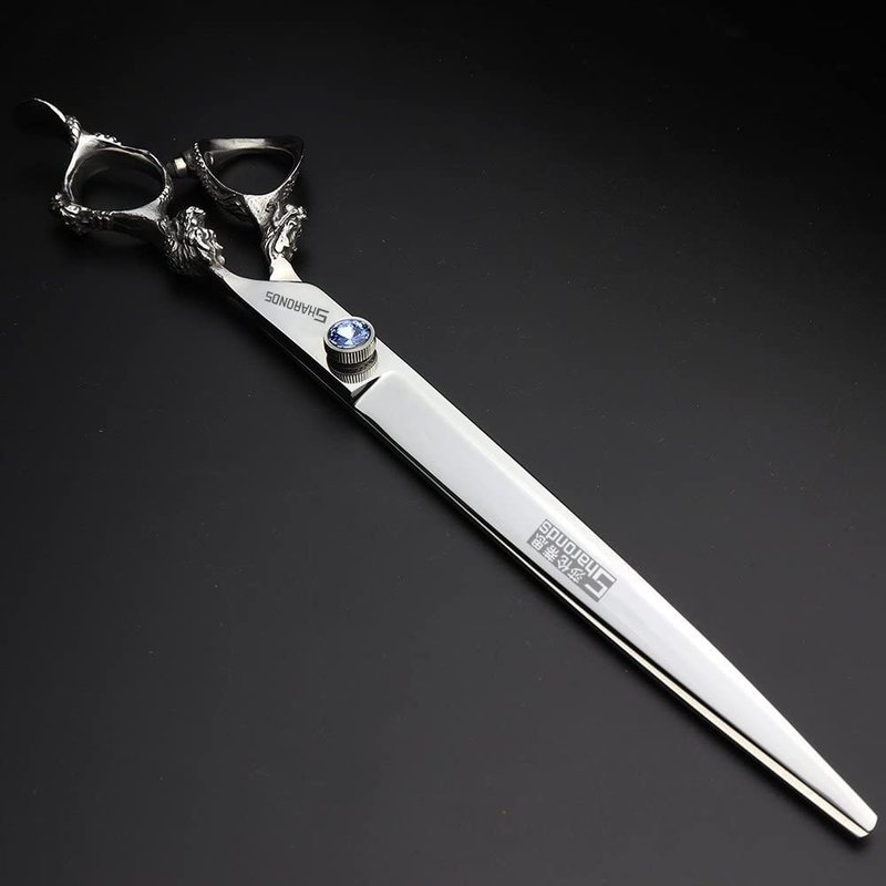 Professional Hairdressing Scissors 7/7.5/8 Inch Hairdressing Scissors Gold and Black Gold Dragon Scissors (9 Inch Flat Scissors)