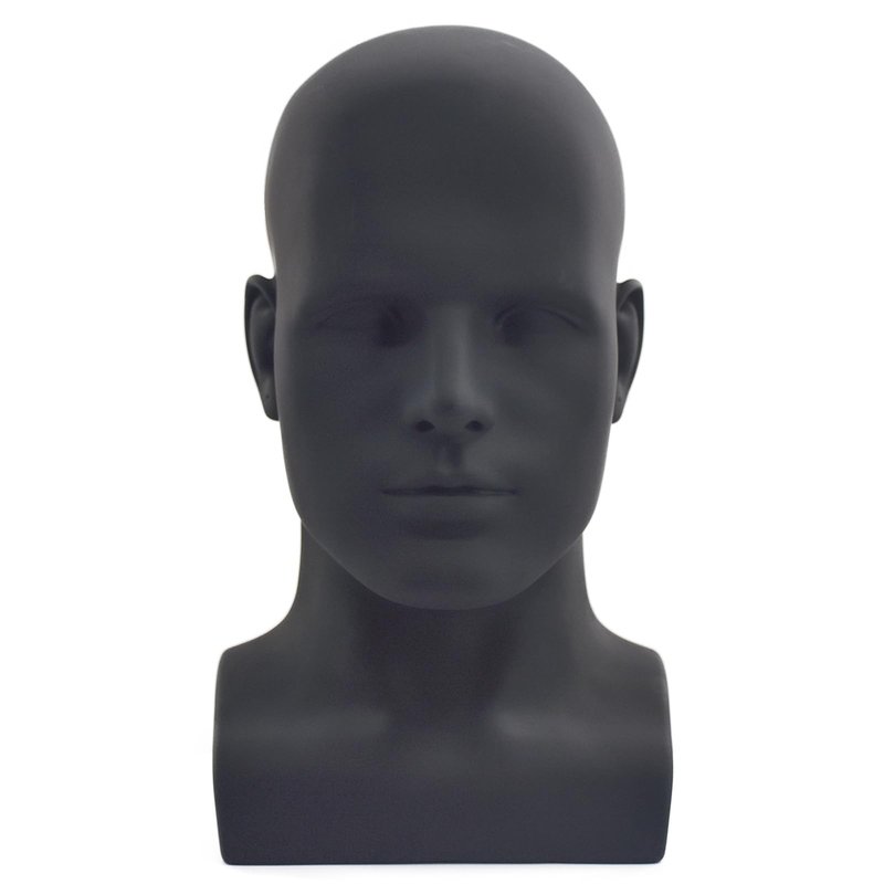 Tcwuzick Male Mannequin Head Professional Manikin Head for Display Wigs Hats Headphone Mask Sunglasses Jewelry and Scravat Display Stand (L90-yahei)
