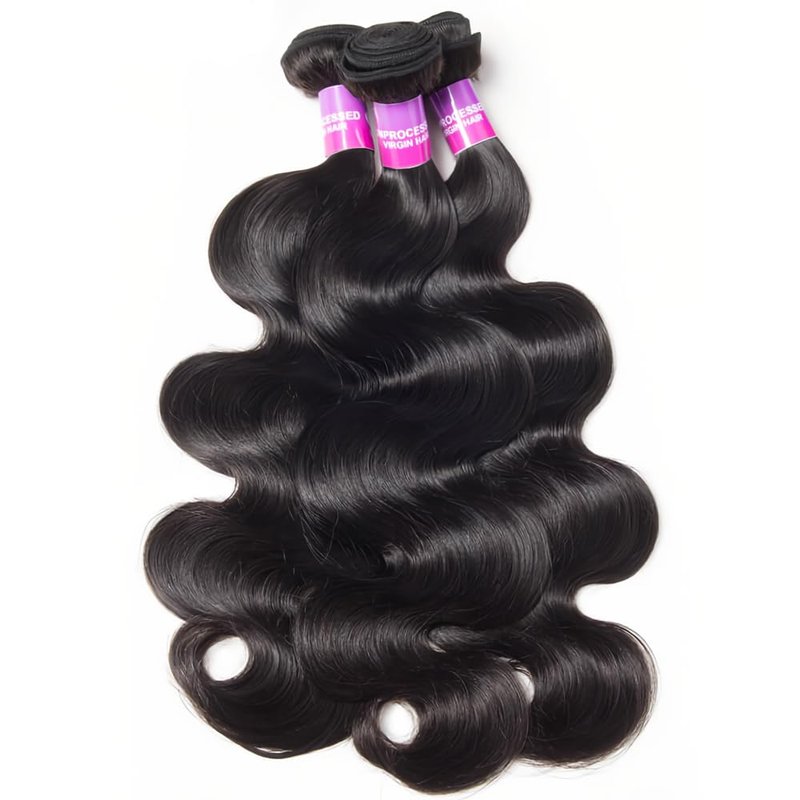 12A Human Hair Bundles 100g Body Wave Bundles Human Hair Extensions 18 Inch Brazilian Virgin Body Wave 1 Piece Deal Unprocessed Brazilian Quick Weave Extensions Natural Black
